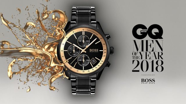 Mens hugo boss grand prix gq man 2025 of the year 2018 chronograph watch