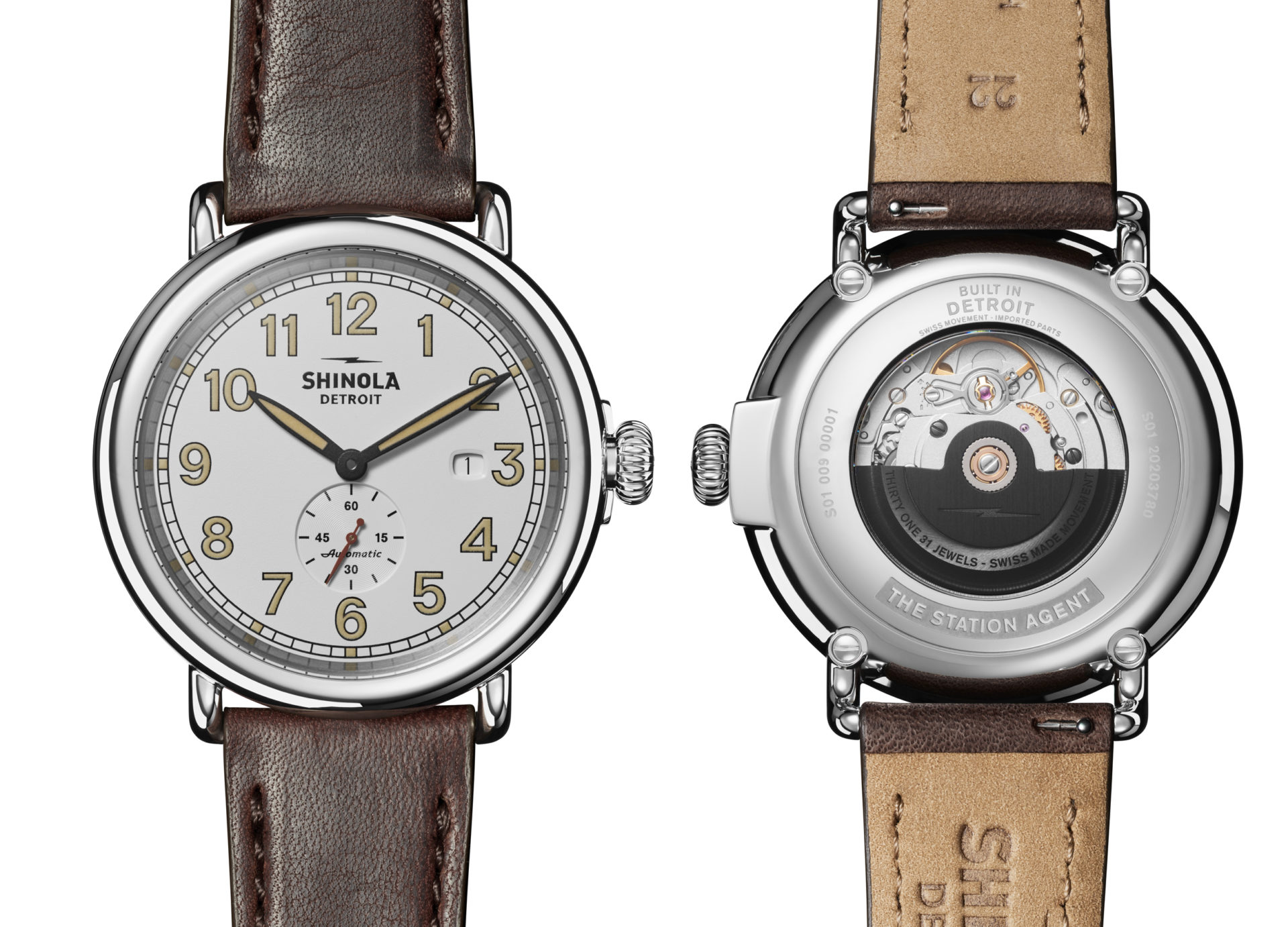 Shinola Watch Has Clear Case Back And And Small Seconds Subdial For The