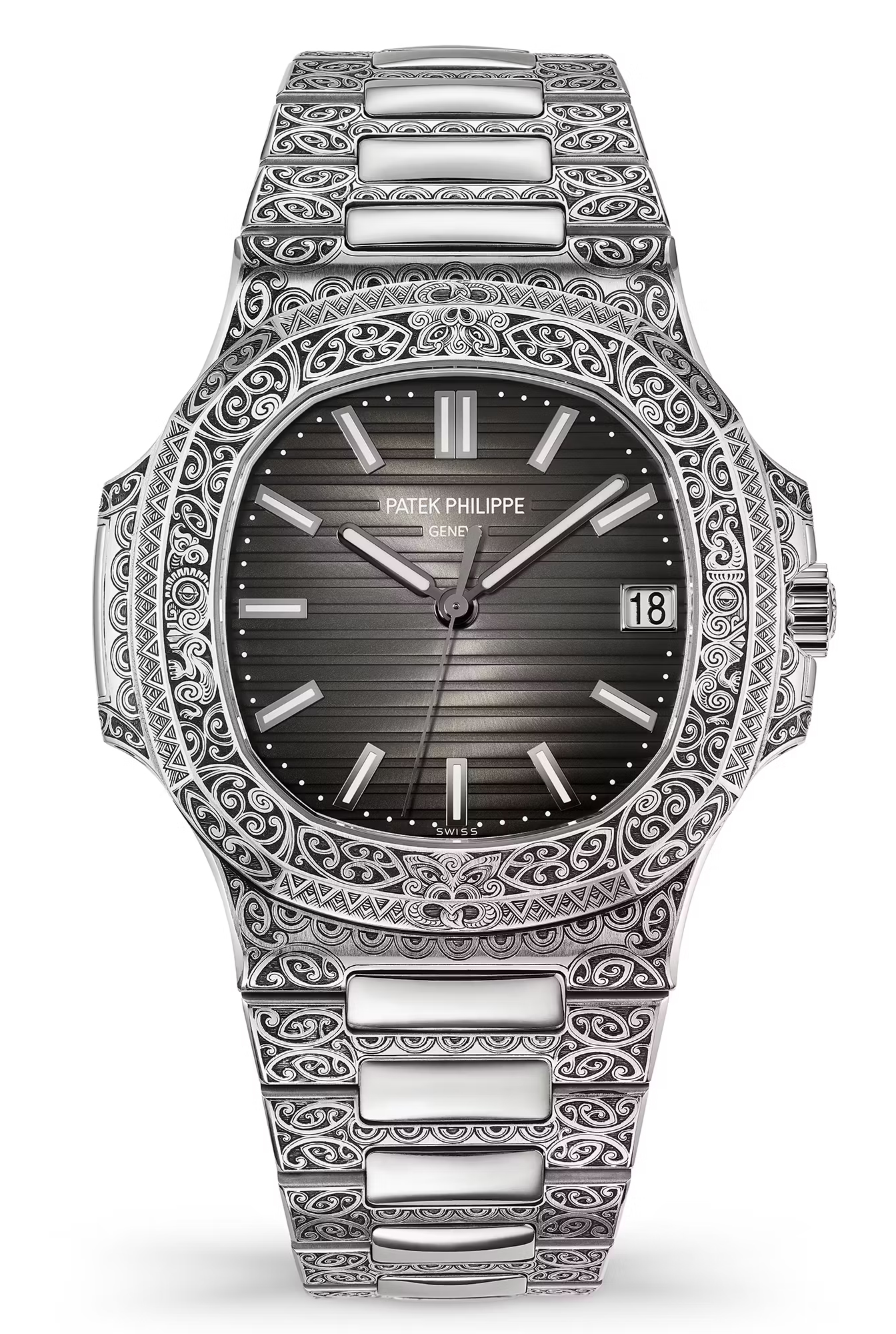 Patek philippe nautilus engraved best sale